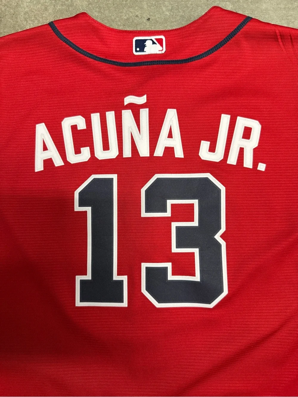 Atlanta Braves Ronald Acuna Jr. #13 Nike Red Alt 2 Youth Jersey Sz Medium 10/12
